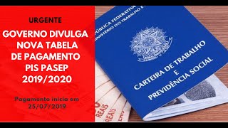 Nova Tabela de pagamento Pis Pasep 20192020 [upl. by Eugenle213]