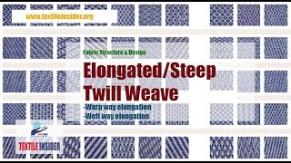 ElongatedSteep Twill Weave।।Twill Derivative।।Fabric Structure Design।।TEXTILE INSIDER।।2018 [upl. by Erot]