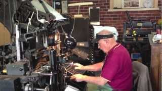 Linotype machine Printing Press typesetting 1892  1970 CLassic Machinery [upl. by Saihtam760]