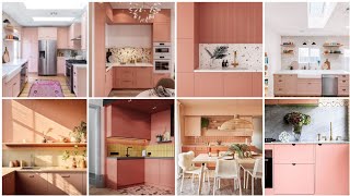 Top best peach kitchen cabinets design ideas ll latest peach color kitchen cabinets design ideas [upl. by Egarton]