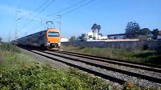 القطار المغربي سرعة 160 كلم بالساعة train Maroc entre kenitra et sale [upl. by Drice]