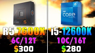 Ryzen 5 7600X vs Core i5 12600K  PC Gaming Benchmark Tested [upl. by Vasya]