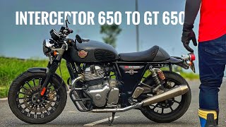 Royal Enfield INTERCEPTOR 650 converted to CONTINENTAL GT 650  Full details of Parts amp Price 🔥 [upl. by Latona]