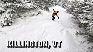 Full Day Snowboarding and Exploring Killington Resort Vermont  Powder Day in the Trees [upl. by Rhynd]