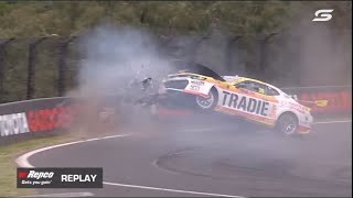 David Reynolds Massive Crash  REPCO BATHURST 1000 [upl. by Zobias]