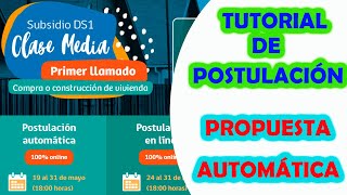 Tutorial postulación automática Subsidio Clase Media DS1 2021  Cómo postular al Subsidio DS1 2021 [upl. by Akirderf844]