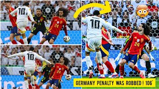 Germany penalty wasnt given by referee Anthony Taylor for Marc Cucurellas clear handball vs Spain [upl. by Ecilahs95]