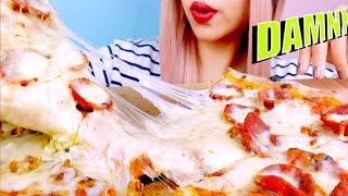 ASMR PIZZA Eating Sounds  GIANT CHEESY  No Talking 먹방 [upl. by Atteirneh]