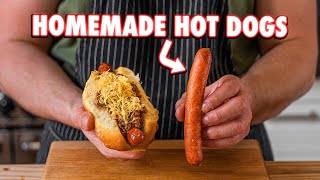 Making The Perfect Hot Dog Completely from Scratch Chili Cheese [upl. by Nylasoj31]