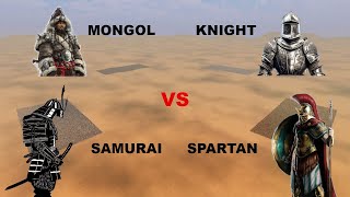 40K Samurai VS 40K Spartans VS 40K Knights VS 40K Mongols  Ultimate Epic Battle Simulator 2 [upl. by Ahtis]