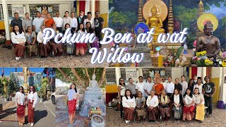 Happy Pchum Ben with friend and family at Wat Willow Buddhist temple Long Beach California [upl. by Montague536]