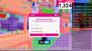 Pls donate live Donating robux to subscribers [upl. by Wileen]