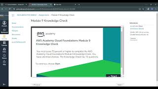 AWS Academy Cloud Foundation  Module 9 Knowledge Check  Cloud Architecture [upl. by Granger]