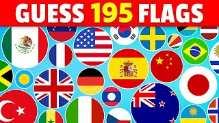 Guess All 195 FLAGS Of The World 🚩🌍 Ultimate Flag Quiz [upl. by Llekcm]