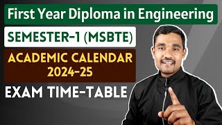 MSBTE Revised Academic Calendar 202425  Exam Time Table [upl. by Patman62]