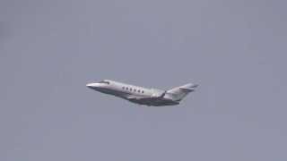 Raytheon Hawker 800XP N101FC Takeoff Greater Rochester Intl Airport KROC [upl. by Enalahs798]