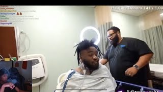 JiDion Gets a Dreads Transplant on Live REACTION [upl. by Aylward]