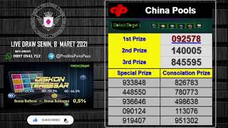 LIVE DRAW CHINA POOLS SENIN 8 MARET 2021 [upl. by Toddy]