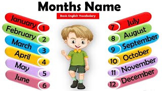 Months name for kids l learning months name l preschool nursery rhymes l month name for kids [upl. by Alyat]