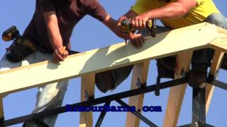 20x40x12 Steel Truss Pole Barn Kit Part 3 How We Install The Panels And Trim [upl. by Sabanrab]