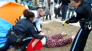 Disgruntled Occupy DC Protester is Tazed in the back at pointblank range [upl. by Sankey]