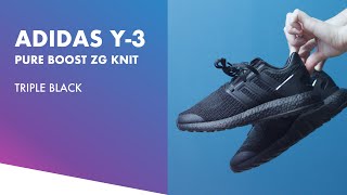 Adidas Y3 Pureboost ZG Knit Triple Black Detail [upl. by Esidarap]