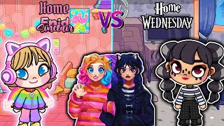 Wednesday House vs Enid House 🏠 Room Enid Sinclair 🩷 vs Room Wednesday Addams 🖤 Avatar world Pazu 😸 [upl. by Ingar]