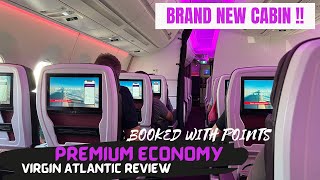 Virgin Atlantic Premium Economy Review  Heathrow To Orlando  Booked With Points  New Cabin [upl. by Hujsak351]