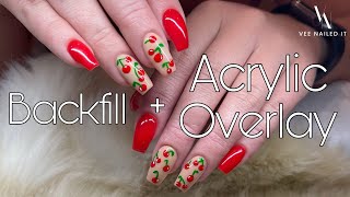 Acrylic Backfill amp Overlay  Spring Nail Art [upl. by Adnimra]