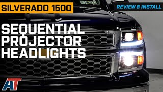 20142015 Silverado 1500 Switchback Sequential LED Bar Projector Headlights Review amp Install [upl. by Eetsirhc771]