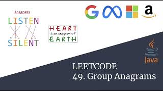 Group Anagrams  LeetCode 49 [upl. by Hunsinger654]