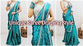 Unique Saree Draping Style  Saree Draping Ideas  Stylish saree draping style [upl. by Halette136]