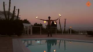 Double staff Herman Breytenbach  Fire dancing [upl. by Oelgnaed283]