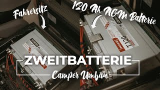 VW T5 Camper Umbau  120Ah AGM Zweitbatterie einbauen unter dem Fahrersitz [upl. by Sugihara]