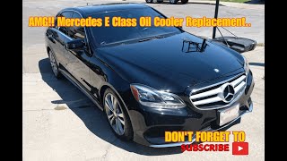 Mercedes 014 EClass AMG Oil Cooler Replacement Oil amp water Mixed [upl. by Durston]