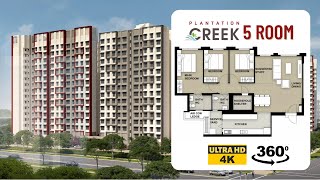 Plantation Creek 5room Virtual Tour  2022 Feb Tengah BTO  VR 360 4K [upl. by Penny]