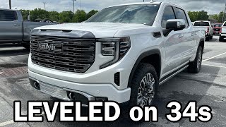 2023 GMC Sierra DENALI Ultimate 1500 Leveled on 34s [upl. by Brewster]