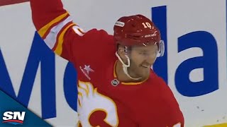 Flames Jonathan Huberdeau Uses Shoulder To Redirect Puck Past Ivan Fedotov [upl. by Ettecul]