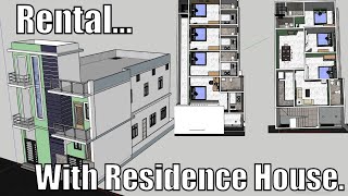 24X45  Rental With Residence House Plan oyorooms [upl. by Nahej678]