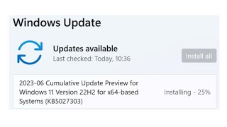 2023 06 Cumulative Update for Windows 11 Version 22H2 for x64 based Systems KB5027303 [upl. by Hey187]