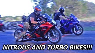 Street Bikes SHUT DOWN Road and Race Turbo BusaGSXRS1000RR [upl. by Nnairet505]