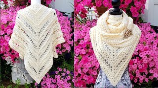 How to crochet a ladies shawl  Pure Innocence  Bag o day Crochet Tutorial 503 [upl. by Ahsiekim899]