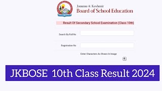 JKBOSE 10th Class Result 2024  Latest Update  Jammu amp Kashmir Division [upl. by Gladdy]