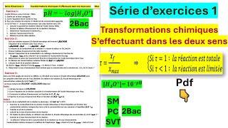 série dexercices Transformation chimiques qui ont lieu dans les deux sens 2Bac 2bac [upl. by Eniledam]