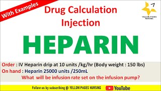 HEPARIN Drip calculation  Heparin infusion calculation [upl. by Bond]