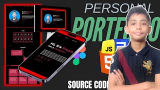 Build A Responsive Personal Portfolio  Figma To HTML CSS And JAVASCRIPT  With Source Code  2024 [upl. by Romano]