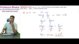 Sequence and series L10Property of GP Geometric Mean  Professor Bhatia 9990128080 [upl. by Hcir]