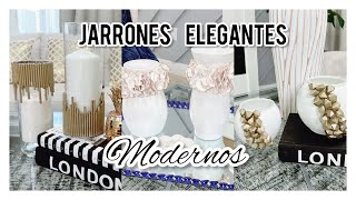 COMO DECORAR JARRONES DE VIDRIO  IDEAS FACILES PARA DECORAR TUS FLOREROS [upl. by Jaddo965]