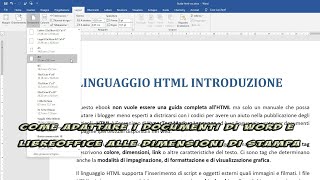 Come adattare i documenti alle dimensioni di stampa con Word e Writer di LibreOffice [upl. by Morgen]