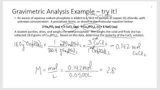 gravimetric analysis and percent yield stoichiometry [upl. by Lewes]